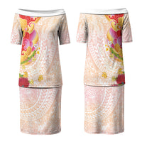 Japanese and Hawaiian Culture Fusion Couples Matching Puletasi and Hawaiian Shirt Irezumi with Turtles and Lei Kakau Pattern Sunset Vibe LT03 - Polynesian Pride