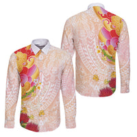 Japanese and Hawaiian Culture Fusion Family Matching Mermaid Dress and Hawaiian Shirt Irezumi with Turtles and Lei Kakau Pattern Sunset Vibe LT03 Dad's Shirt - Long Sleeve Multicolor - Polynesian Pride