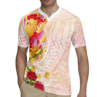 Japanese and Hawaiian Culture Fusion Rugby Jersey Irezumi with Turtles and Lei Kakau Pattern Sunset Vibe LT03 - Polynesian Pride