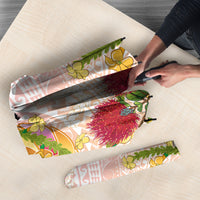 Japanese and Hawaiian Culture Fusion Umbrella Irezumi with Turtles and Lei Kakau Pattern Sunset Vibe LT03 - Polynesian Pride