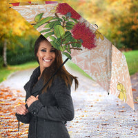 Japanese and Hawaiian Culture Fusion Umbrella Irezumi with Turtles and Lei Kakau Pattern Sunset Vibe LT03 - Polynesian Pride