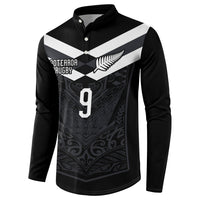 Aotearoa Rugby Custom Button Sweatshirt Maori Tribal Motifs Stripes-Sporty Style LT03 - Polynesian Pride