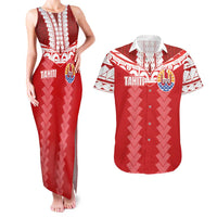 Custom Tahiti Football Polynesian Pattern Couples Matching Tank Maxi Dress and Hawaiian Shirt