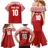 Custom Tonga Football Ngatu Tribal Tattoo Family Matching Mermaid Dress and Hawaiian Shirt LT03 - Polynesian Pride