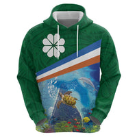 Marshall Islands Kwajalein Atoll Hoodie Polynesian Pattern and Undersea Animals