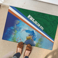 Marshall Islands Kwajalein Atoll Rubber Doormat Polynesian Pattern and Undersea Animals