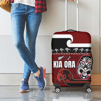 New Zealand Culture Luggage Cover Kia Ora Aotearoa Moko Tattoo Mask with Waka and Maori Art Pattern LT03 - Polynesian Pride