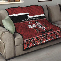 New Zealand Culture Quilt Kia Ora Aotearoa Moko Tattoo Mask with Waka and Maori Art Pattern LT03 - Polynesian Pride