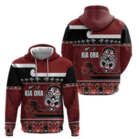 New Zealand Culture Zip Hoodie Kia Ora Aotearoa Moko Tattoo Mask with Waka and Maori Art Pattern LT03 - Polynesian Pride