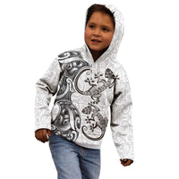 New Zealand Gecko Maori Art Tattoo Kid Hoodie White Color