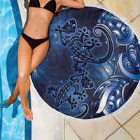 New Zealand Gecko Maori Art Tattoo Beach Blanket Matariki Mode