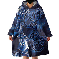 New Zealand Gecko Maori Art Tattoo Wearable Blanket Hoodie Matariki Mode