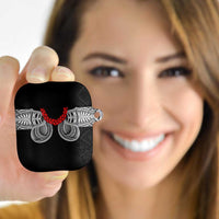 Samoan Traditional Art Tattoos AirPods Case Tatau Tribal Motifs with Ula Fala Black - Polynesian Pride