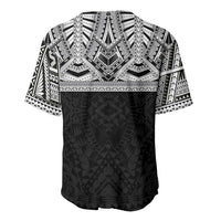Samoan Traditional Art Tattoos Baseball Jersey Tatau Tribal Motifs with Ula Fala Black - Polynesian Pride