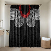 Samoan Traditional Art Tattoos Bathroom Set Tatau Tribal Motifs with Ula Fala Black - Polynesian Pride