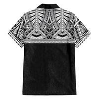 Samoan Traditional Art Tattoos Family Matching Short Sleeve Bodycon Dress and Hawaiian Shirt Tatau Tribal Motifs with Ula Fala Black LT03 - Polynesian Pride