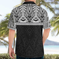 Samoan Traditional Art Tattoos Hawaiian Shirt Tatau Tribal Motifs with Ula Fala Black - Polynesian Pride