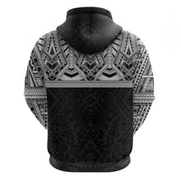 Samoan Traditional Art Tattoos Hoodie Tatau Tribal Motifs with Ula Fala Black - Polynesian Pride