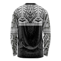 Samoan Traditional Art Tattoos Long Sleeve Shirt Tatau Tribal Motifs with Ula Fala Black - Polynesian Pride