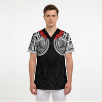 Samoan Traditional Art Tattoos Scrub Top Tatau Tribal Motifs with Ula Fala Black - Polynesian Pride