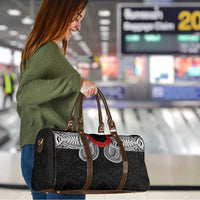 Samoan Traditional Art Tattoos Travel Bag Tatau Tribal Motifs with Ula Fala Black - Polynesian Pride