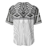 Samoan Traditional Art Tattoos Baseball Jersey Tatau Tribal Motifs with Ula Nifo White - Polynesian Pride