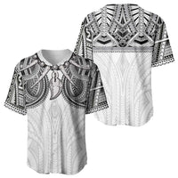 Samoan Traditional Art Tattoos Baseball Jersey Tatau Tribal Motifs with Ula Nifo White - Polynesian Pride