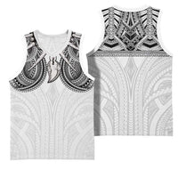 Samoan Traditional Art Tattoos Basketball Jersey Tatau Tribal Motifs with Ula Nifo White LT03 - Polynesian Pride