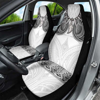 Samoan Traditional Art Tattoos Car Seat Cover Tatau Tribal Motifs with Ula Nifo White - Polynesian Pride