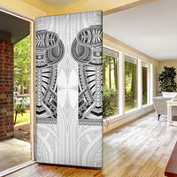 Samoan Traditional Art Tattoos Door Cover Tatau Tribal Motifs with Ula Nifo White - Polynesian Pride