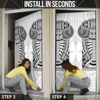 Samoan Traditional Art Tattoos Door Cover Tatau Tribal Motifs with Ula Nifo White - Polynesian Pride