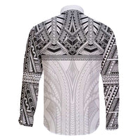 Samoan Traditional Art Tattoos Family Matching Puletasi and Hawaiian Shirt Tatau Tribal Motifs with Ula Nifo White LT03 - Polynesian Pride