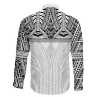 Samoan Traditional Art Tattoos Family Matching Tank Maxi Dress and Hawaiian Shirt Tatau Tribal Motifs with Ula Nifo White LT03 - Polynesian Pride