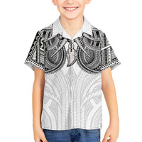Samoan Traditional Art Tattoos Hawaiian Shirt Tatau Tribal Motifs with Ula Nifo White LT03 - Polynesian Pride