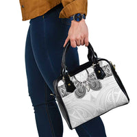 Samoan Traditional Art Tattoos Shoulder Handbag Tatau Tribal Motifs with Ula Nifo White - Polynesian Pride