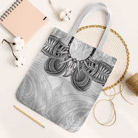 Samoan Traditional Art Tattoos Tote Bag Tatau Tribal Motifs with Ula Nifo White - Polynesian Pride