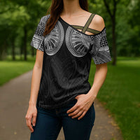 Samoan Traditional Art Tattoos Cross Shoulder Shirt Tatau Roman Reigns Black Color - Polynesian Pride