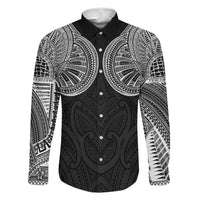 Samoan Traditional Art Tattoos Family Matching Long Sleeve Bodycon Dress and Hawaiian Shirt Tatau Roman Reigns Black Color LT03 Dad's Shirt - Long Sleeve Black - Polynesian Pride