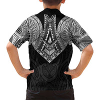 Samoan Traditional Art Tattoos Family Matching Off Shoulder Maxi Dress and Hawaiian Shirt Tatau Roman Reigns Black Color LT03 - Polynesian Pride