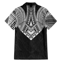 Samoan Traditional Art Tattoos Family Matching Off Shoulder Maxi Dress and Hawaiian Shirt Tatau Roman Reigns Black Color LT03 - Polynesian Pride
