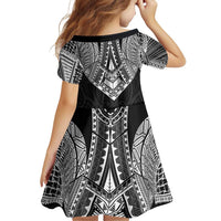 Samoan Traditional Art Tattoos Family Matching Short Sleeve Bodycon Dress and Hawaiian Shirt Tatau Roman Reigns Black Color LT03 - Polynesian Pride