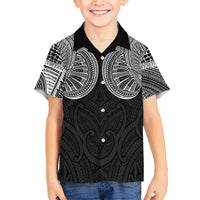 Samoan Traditional Art Tattoos Family Matching Summer Maxi Dress and Hawaiian Shirt Tatau Roman Reigns Black Color LT03 Son's Shirt Black - Polynesian Pride
