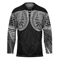 Samoan Traditional Art Tattoos Hockey Jersey Tatau Roman Reigns Black Color - Polynesian Pride