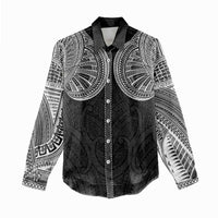Samoan Traditional Art Tattoos Women Casual Shirt Tatau Roman Reigns Black Color - Polynesian Pride