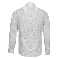 Samoan Traditional Art Tattoos Family Matching Long Sleeve Bodycon Dress and Hawaiian Shirt Tatau Roman Reigns White Color LT03 - Polynesian Pride