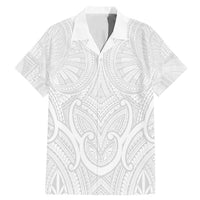 Samoan Traditional Art Tattoos Family Matching Mermaid Dress and Hawaiian Shirt Tatau Roman Reigns White Color LT03 Dad's Shirt - Short Sleeve White - Polynesian Pride