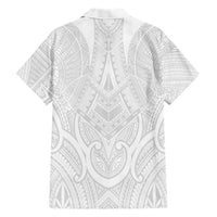 Samoan Traditional Art Tattoos Family Matching Off Shoulder Maxi Dress and Hawaiian Shirt Tatau Roman Reigns White Color LT03 - Polynesian Pride