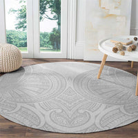 Samoan Traditional Art Tattoos Round Carpet Tatau Roman Reigns White Color - Polynesian Pride