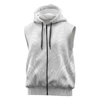 Samoan Traditional Art Tattoos Sleeveless Zip Hoodie Tatau Roman Reigns White Color LT03 White - Polynesian Pride