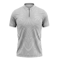 Samoan Traditional Art Tattoos Zipper Polo Shirt Tatau Roman Reigns White Color LT03 White - Polynesian Pride